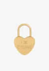 Celine Heart-shaped Padlock Bag Charm In Gold