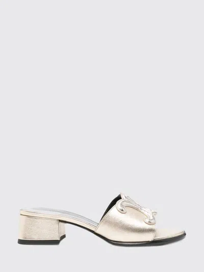 Celine Heeled Sandal Woman In Silver