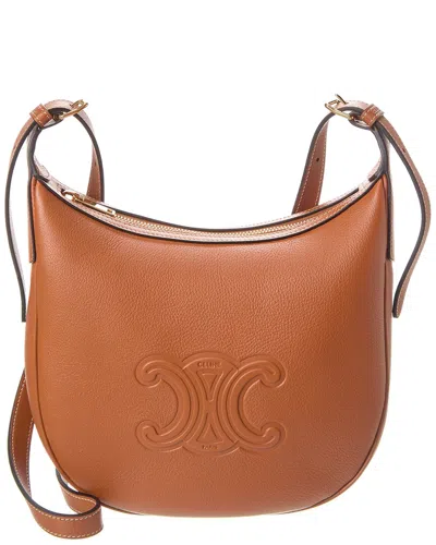 Celine Heloise Small Leather Shoulder Bag In Brown