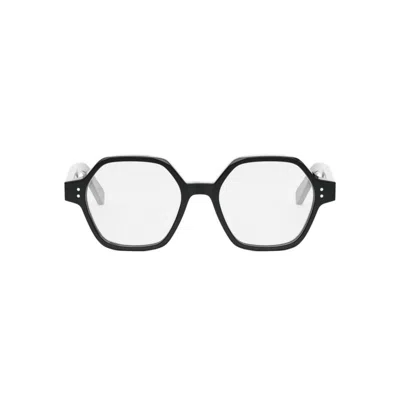 Celine Hexagon Frame Glasses In 001 - Black