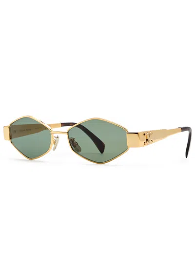 Celine Hexagonal-frame Sunglasses In Oro