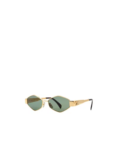 Celine Hexagonal-frame Sunglasses In Green