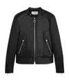 Celine High-collar Locomotive Leather Jacket In Black