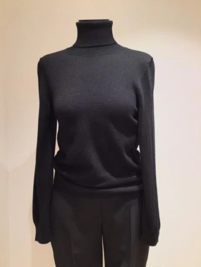 Celine High Neck Cashmere Pullover For Women In Black