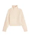 Celine High Neck Sweater In Aran Cashmere Wool In Neutral