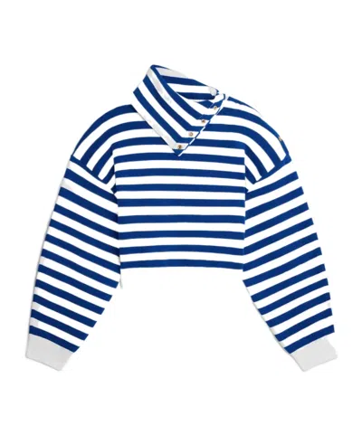 Celine High Neck Sweater In Cotton In Blue