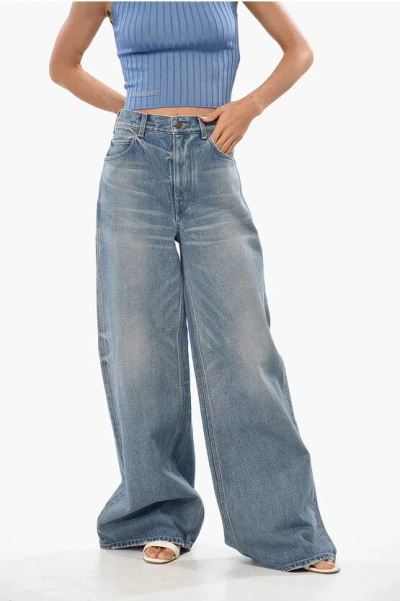 Celine High Waist Wide Leg Jeans 33cm In Blue