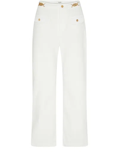 Celine High-waisted Casual Pants In Nude