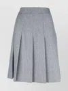 Celine High-waisted Pleated Skirt In Textured Fabric In Gray