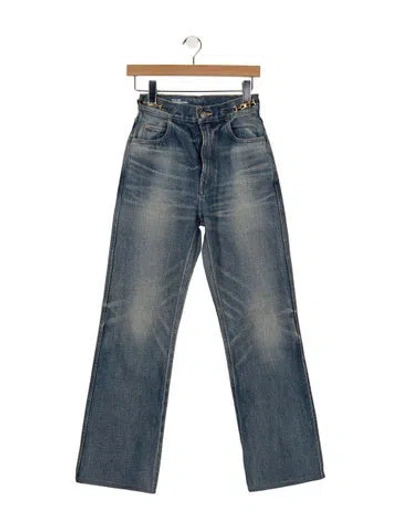 Pre-owned Celine High-rise Flared Jeans In Blue