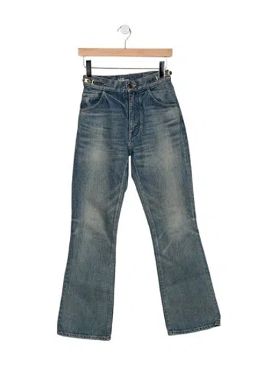 Pre-owned Celine High-rise Flared Jeans In Blue