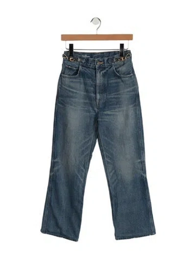 Pre-owned Celine High-rise Flared Jeans In Blue