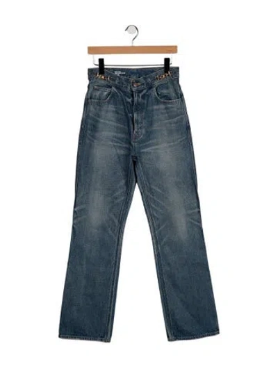 Pre-owned Celine High-rise Flared Jeans In Blue