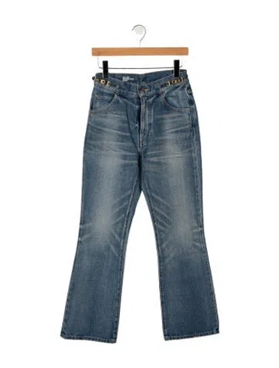 Pre-owned Celine High-rise Flared Jeans In Blue