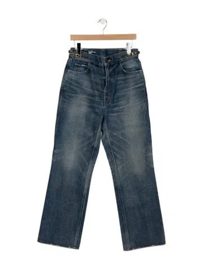 Pre-owned Celine High-rise Flared Jeans In Blue