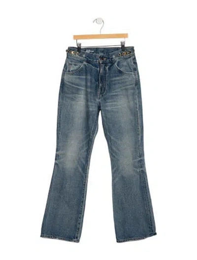 Pre-owned Celine High-rise Flared Jeans In Blue