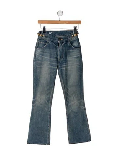 Pre-owned Celine High-rise Flared Jeans In Blue