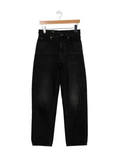 Pre-owned Celine High-rise Straight Leg Jeans In Black