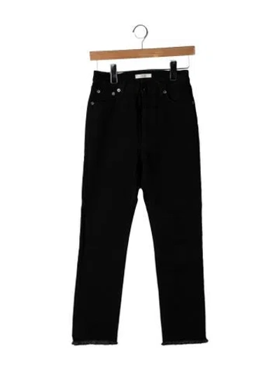 Pre-owned Celine High-rise Straight Leg Jeans In Black