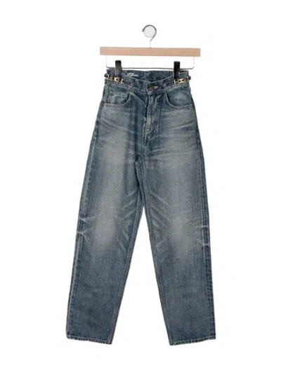Pre-owned Celine High-rise Straight Leg Jeans In Blue