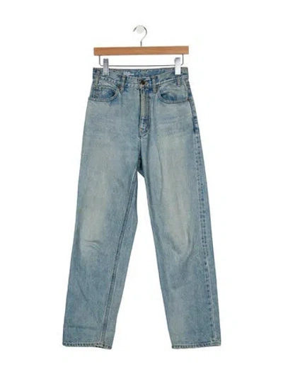 Pre-owned Celine High-rise Straight Leg Jeans In Blue