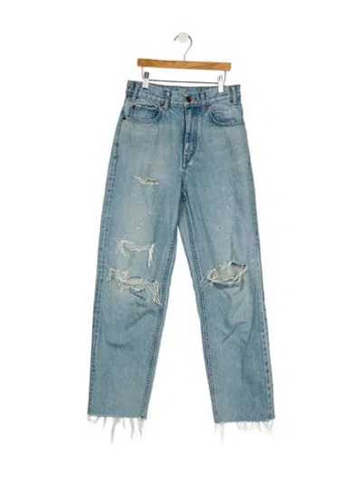 Pre-owned Celine High-rise Straight Leg Jeans In Blue