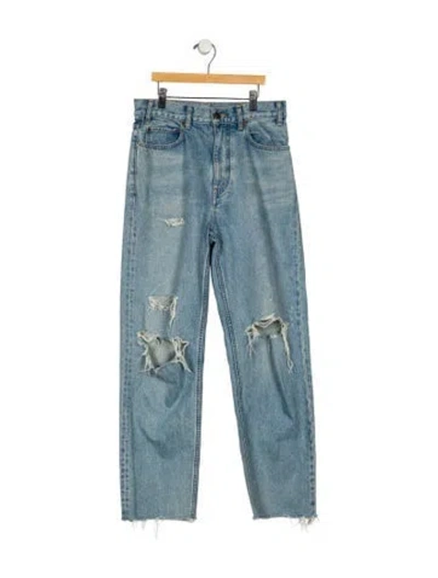 Pre-owned Celine High-rise Straight Leg Jeans In Blue