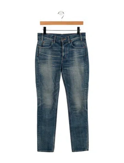 Pre-owned Celine High-rise Straight Leg Jeans In Blue