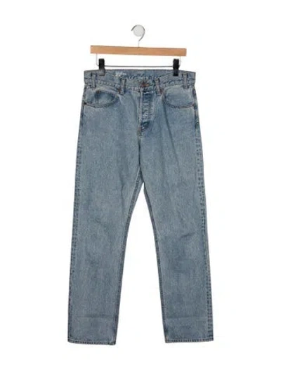 Pre-owned Celine High-rise Straight Leg Jeans In Blue