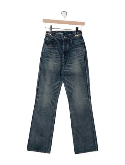 Pre-owned Celine High-rise Straight Leg Jeans In Blue