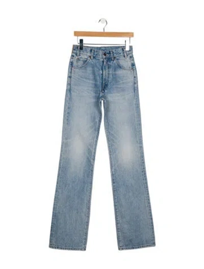 Pre-owned Celine High-rise Straight Leg Jeans In Blue