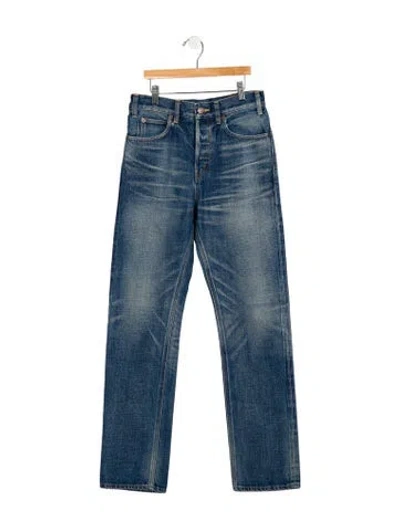 Pre-owned Celine High-rise Straight Leg Jeans In Blue