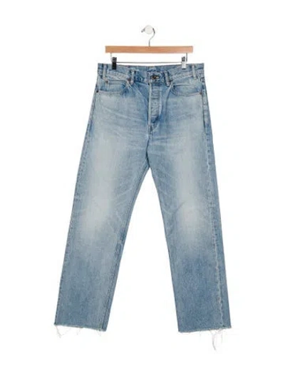 Pre-owned Celine High-rise Straight Leg Jeans In Blue
