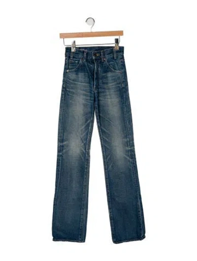 Pre-owned Celine High-rise Straight Leg Jeans In Blue