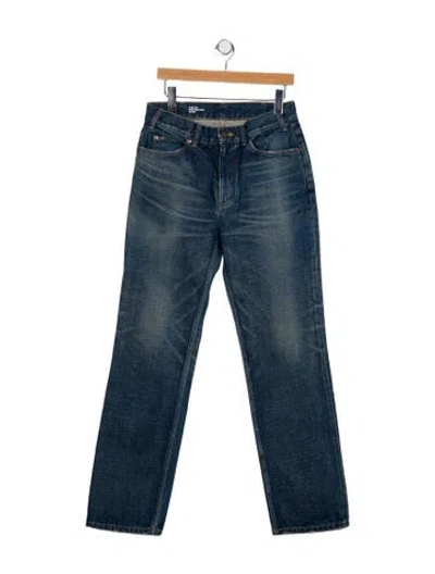 Pre-owned Celine High-rise Straight Leg Jeans In Blue