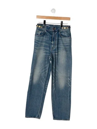 Pre-owned Celine High-rise Straight Leg Jeans In Blue