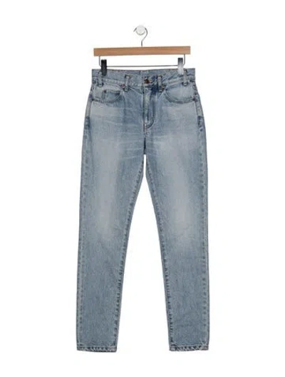 Pre-owned Celine High-rise Straight Leg Jeans In Blue