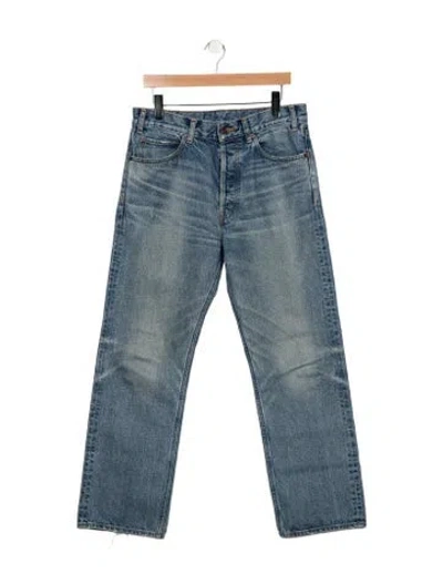 Pre-owned Celine High-rise Straight Leg Jeans In Blue