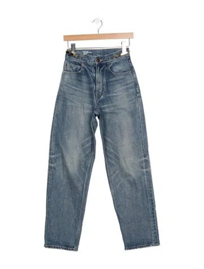 Pre-owned Celine High-rise Straight Leg Jeans In Blue