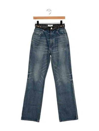 Pre-owned Celine High-rise Straight Leg Jeans In Blue