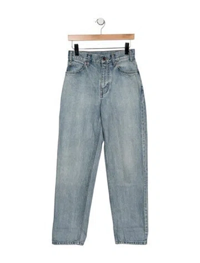 Pre-owned Celine High-rise Straight Leg Jeans In Blue