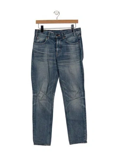 Pre-owned Celine High-rise Straight Leg Jeans In Blue
