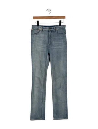 Pre-owned Celine High-rise Straight Leg Jeans In Blue