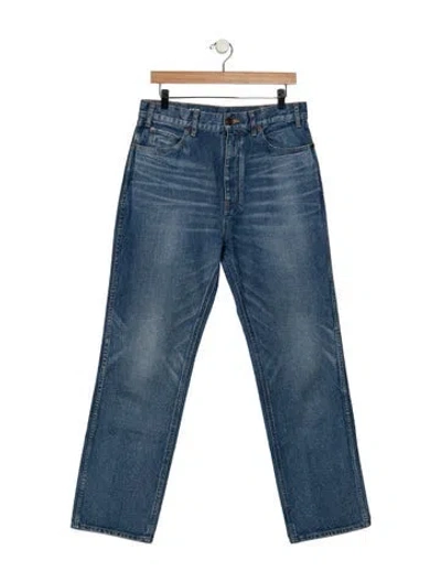 Pre-owned Celine High-rise Straight Leg Jeans In Blue