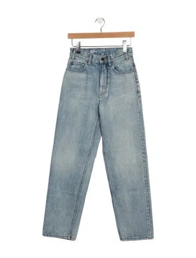 Pre-owned Celine High-rise Straight Leg Jeans In Blue