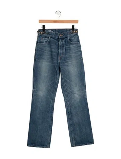 Pre-owned Celine High-rise Straight Leg Jeans In Blue