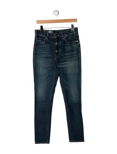 Pre-owned Celine High-rise Straight Leg Jeans In Blue