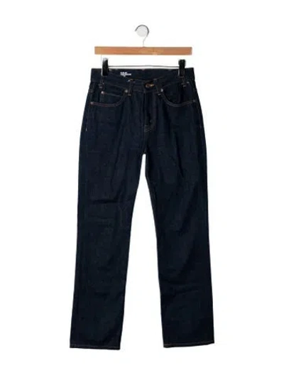 Pre-owned Celine High-rise Straight Leg Jeans In Blue