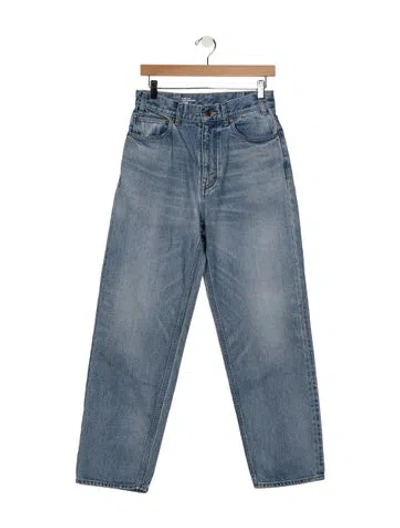 Pre-owned Celine High-rise Straight Leg Jeans In Blue