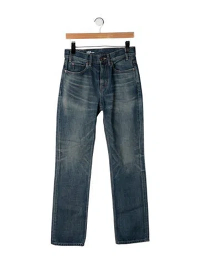 Pre-owned Celine High-rise Straight Leg Jeans In Blue